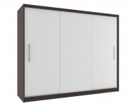 Šatní skříň s posuvnými dveřmi TIMPAS 235x218 cm KAŠTAN/BÍLÁ